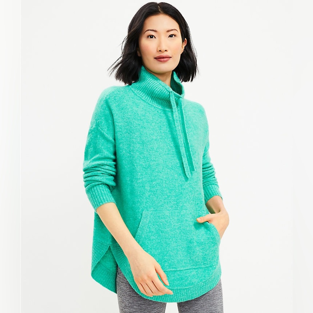 Lou & Grey Drawstring Neck Pocket Sweater SMALL
